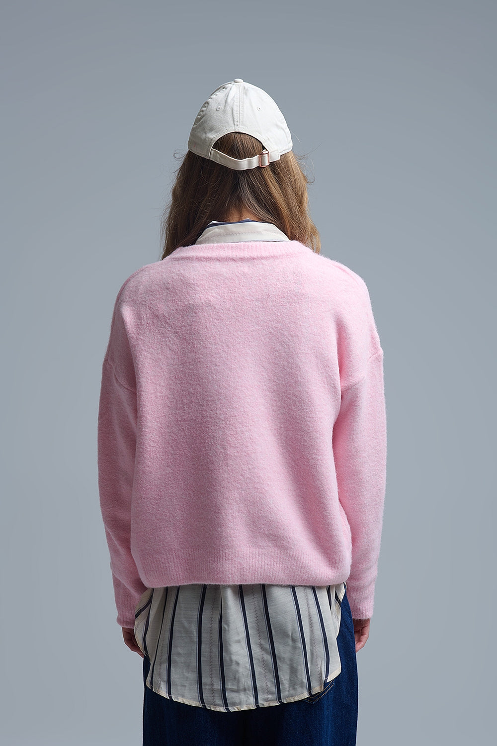 Camisola cor-de-rosa com remendos de urso