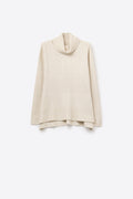 Camisola com gola redonda em bege