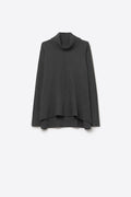 Camisola com gola redonda de grandes dimensões em preto