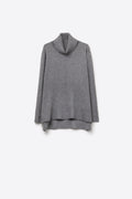 Camisola com gola rolante de grandes dimensões em cinzento