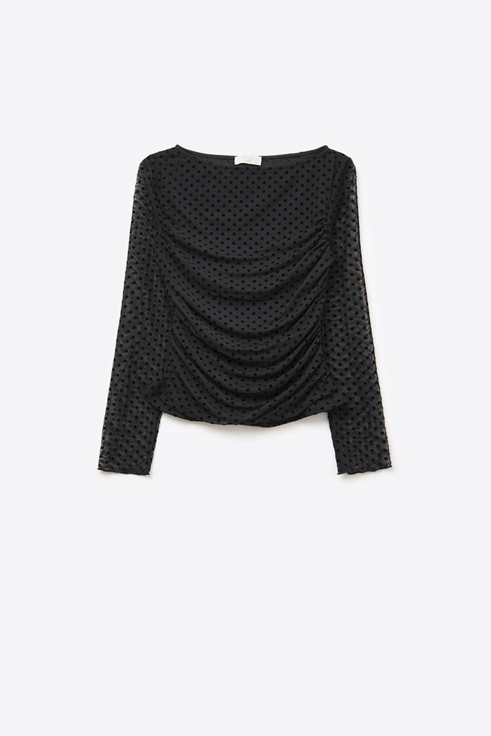 Top de bolinhas pretas chique e transparente