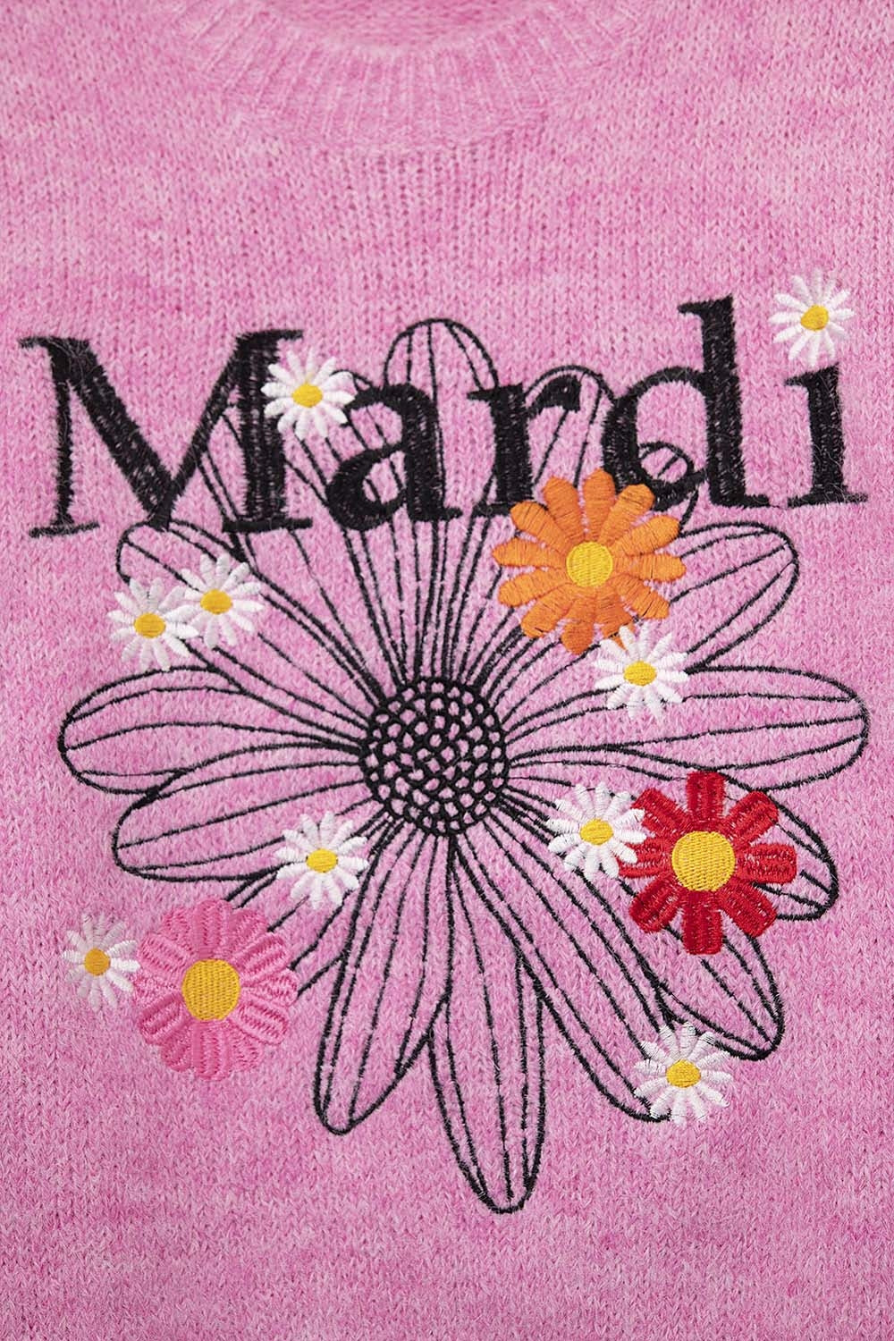 Camisola Mardi bordada a rosa com flores