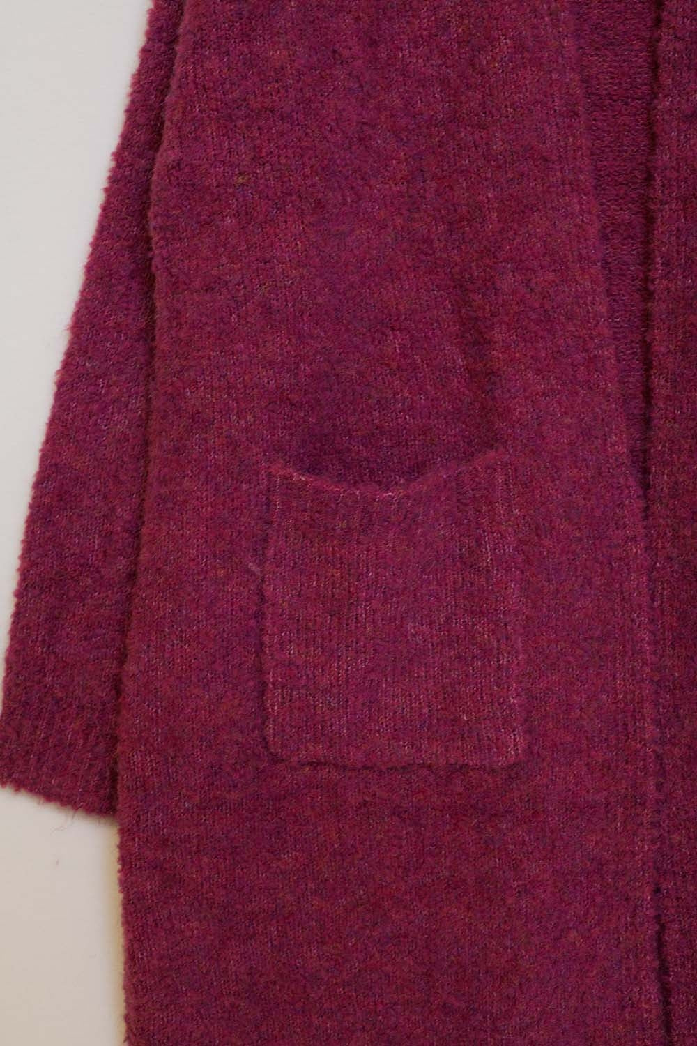 Casaco de malha felpuda de tamanho grande em fucsia