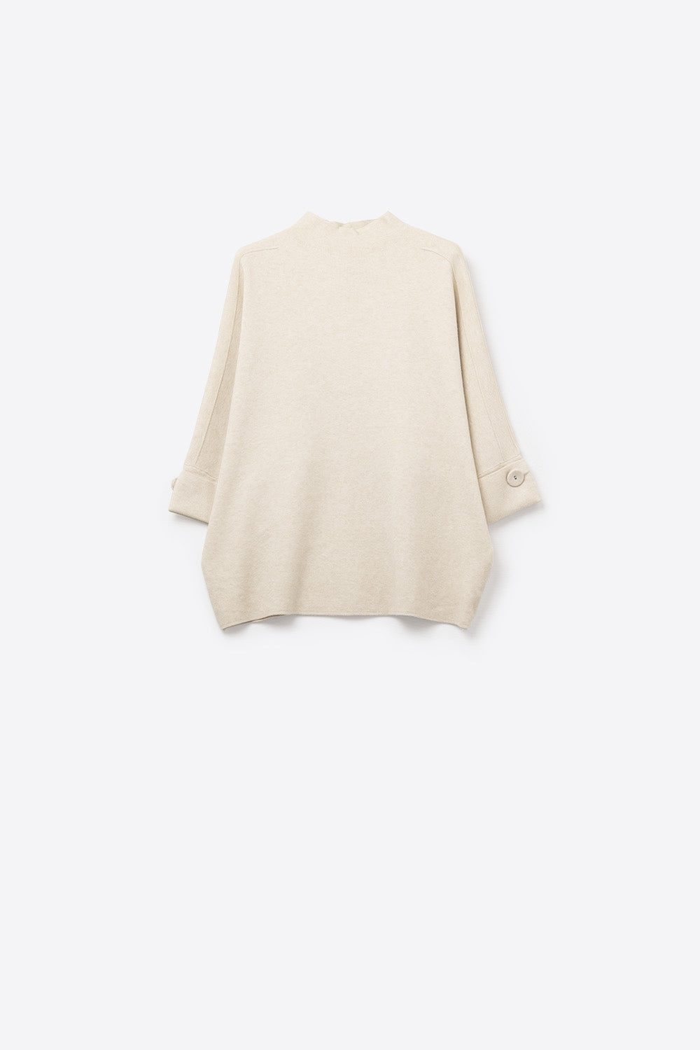 Camisola de malha creme com pormenores de botões