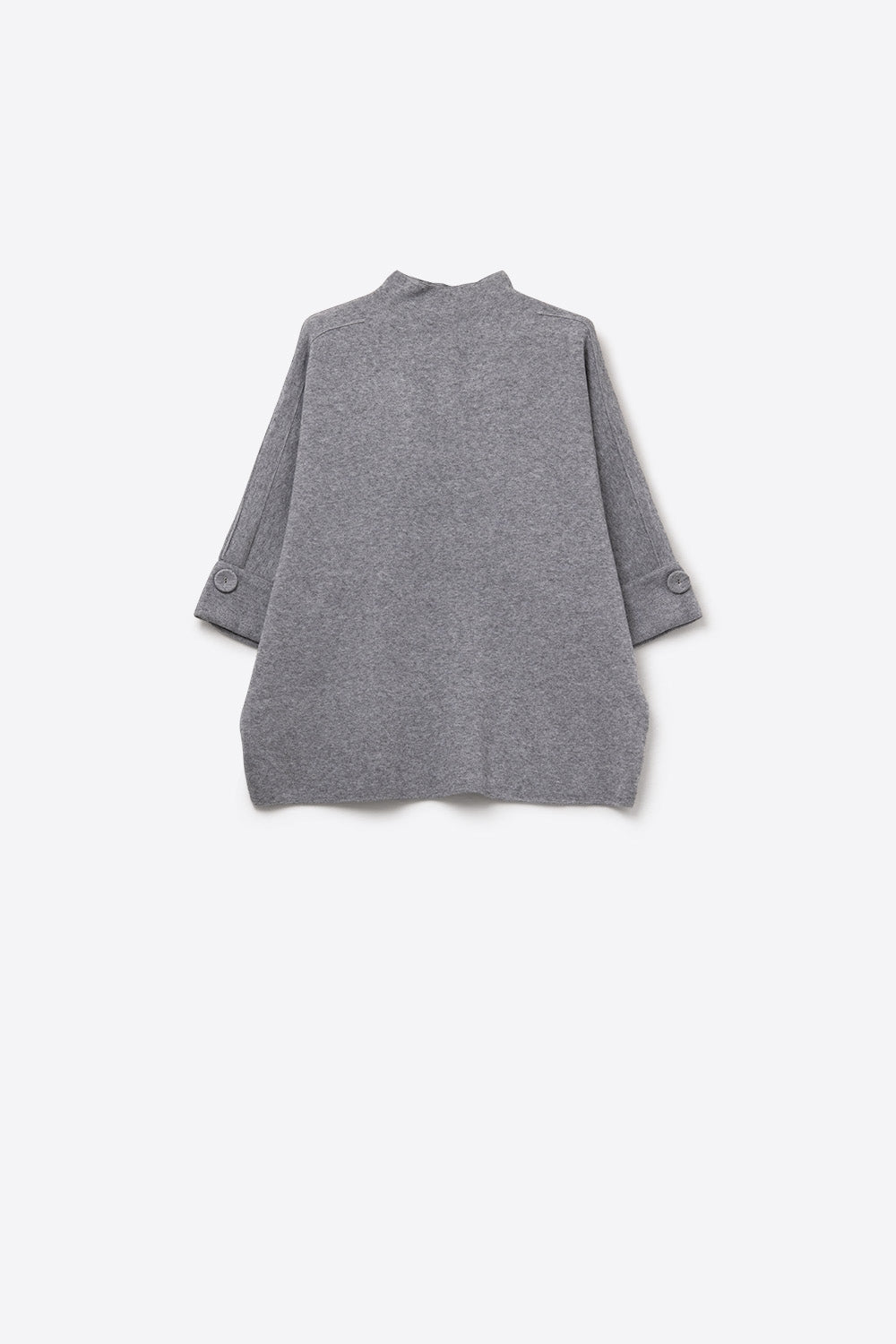 Camisola de malha cinzenta com pormenores de botões