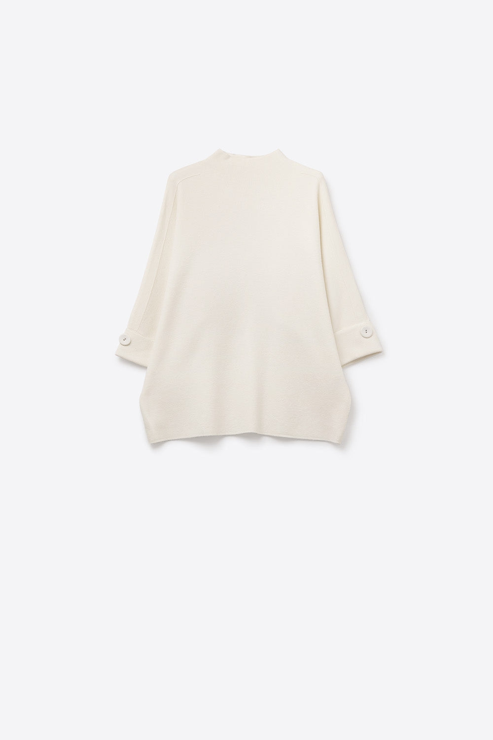 Camisola de malha branca com pormenores de botões
