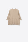 Camisola de malha camel com pormenores de botões