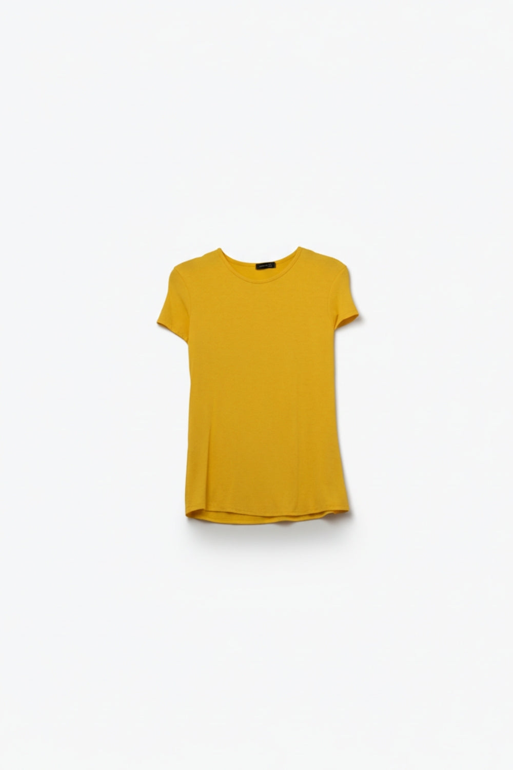 T-Shirt amarela vibrante com decote em gola redonda