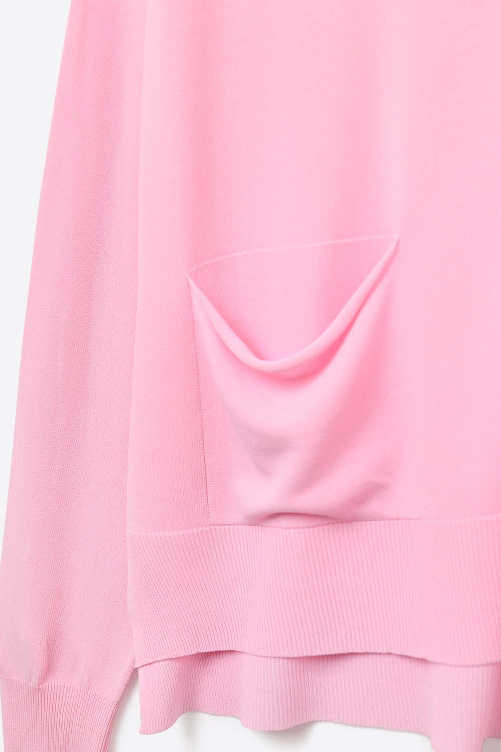 Casaco de malha fina com bolsos à frente em cor-de-rosa