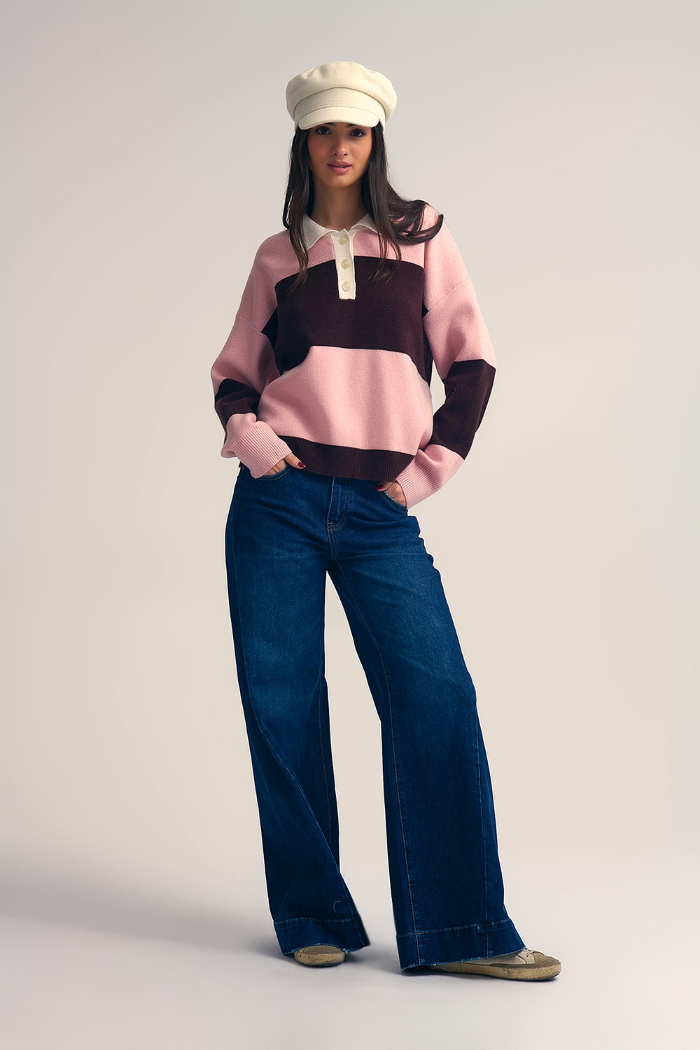 Jeans Azul Lavagem Escura com perna extra larga