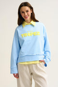 Camisola azul bebé bordada Saint Tropez