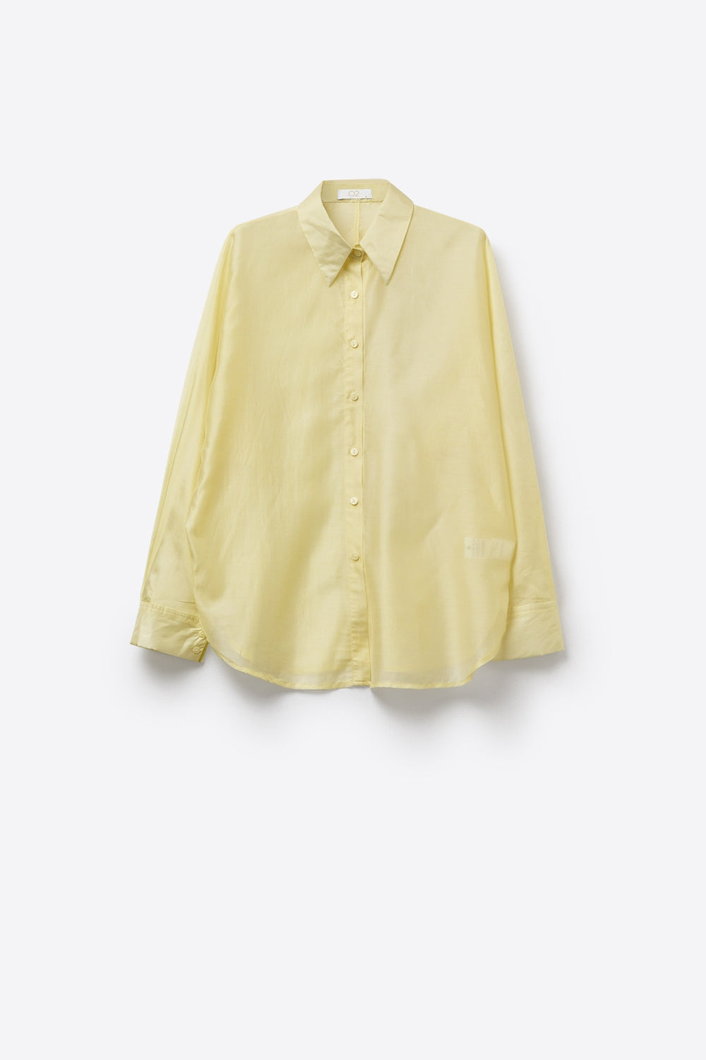 Camisa de cetim brilhante amarela Camisa com botões e corte descontraído