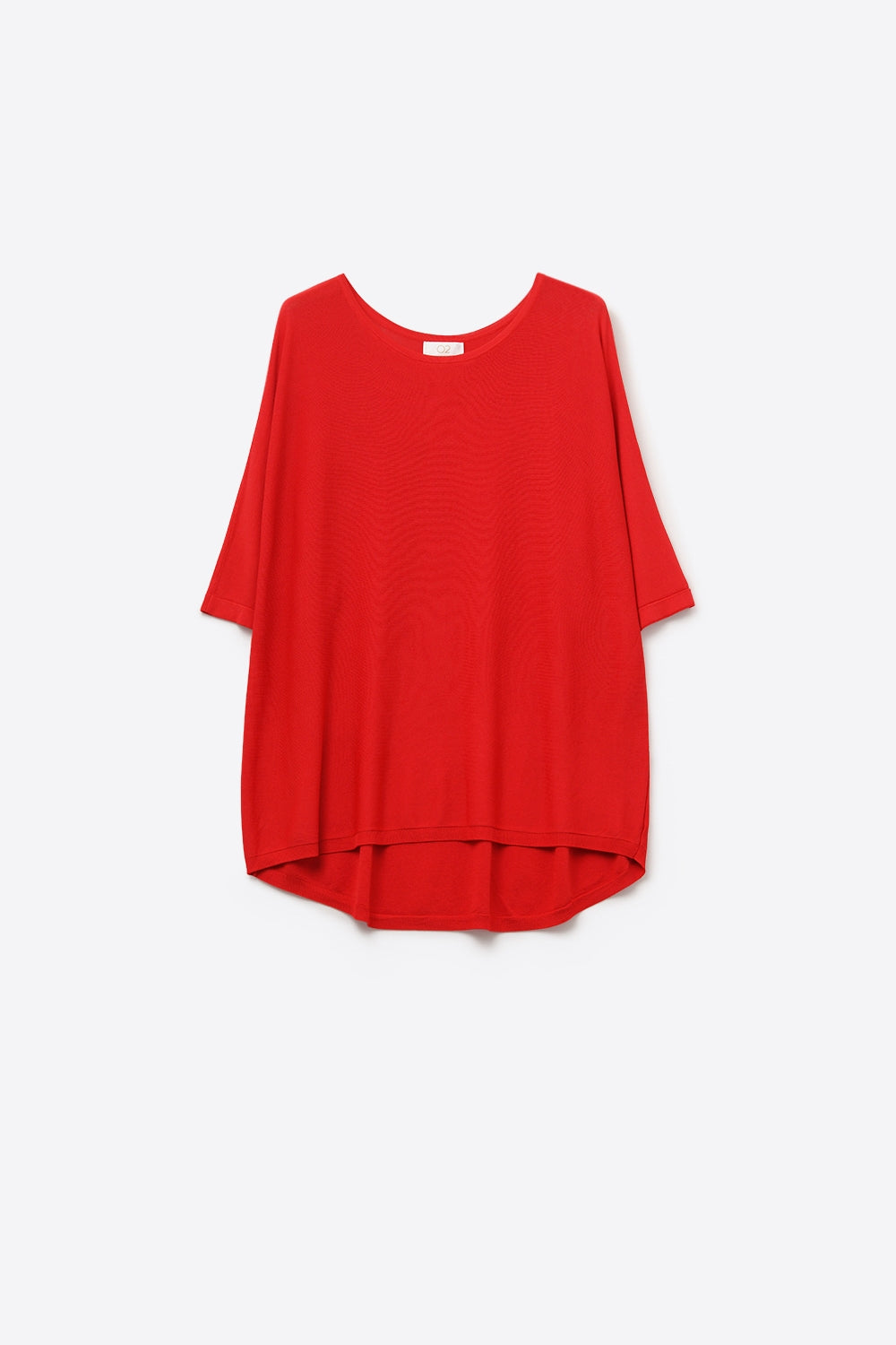 Camisola oversized em vermelho com mangas até ao cotovelo