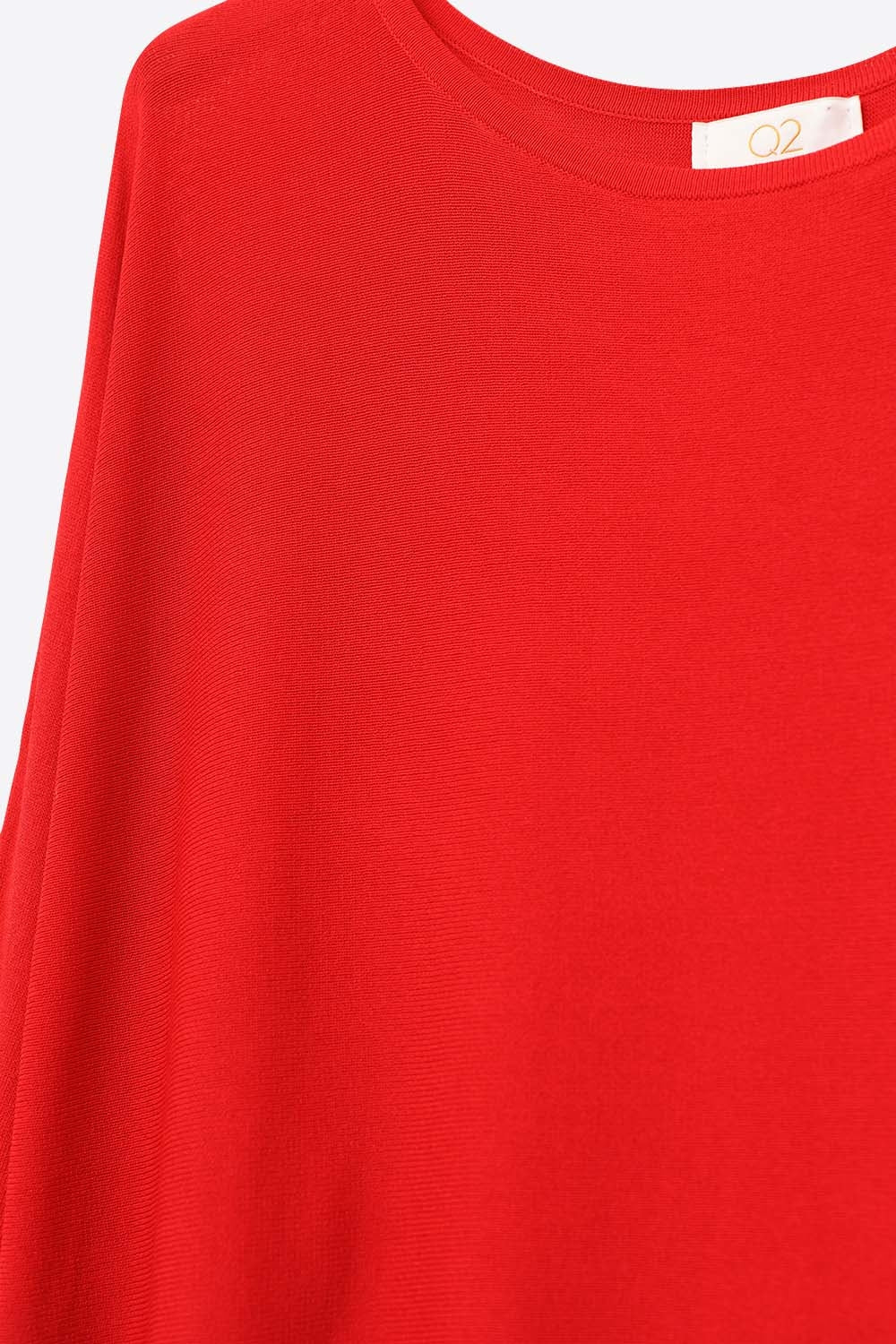 Camisola oversized em vermelho com mangas até ao cotovelo