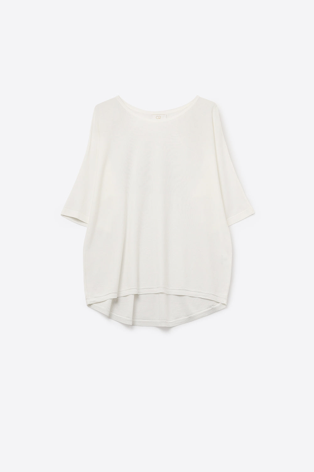 Camisola oversized em branco com mangas até ao cotovelo