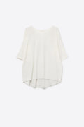 Camisola oversized em branco com mangas até ao cotovelo