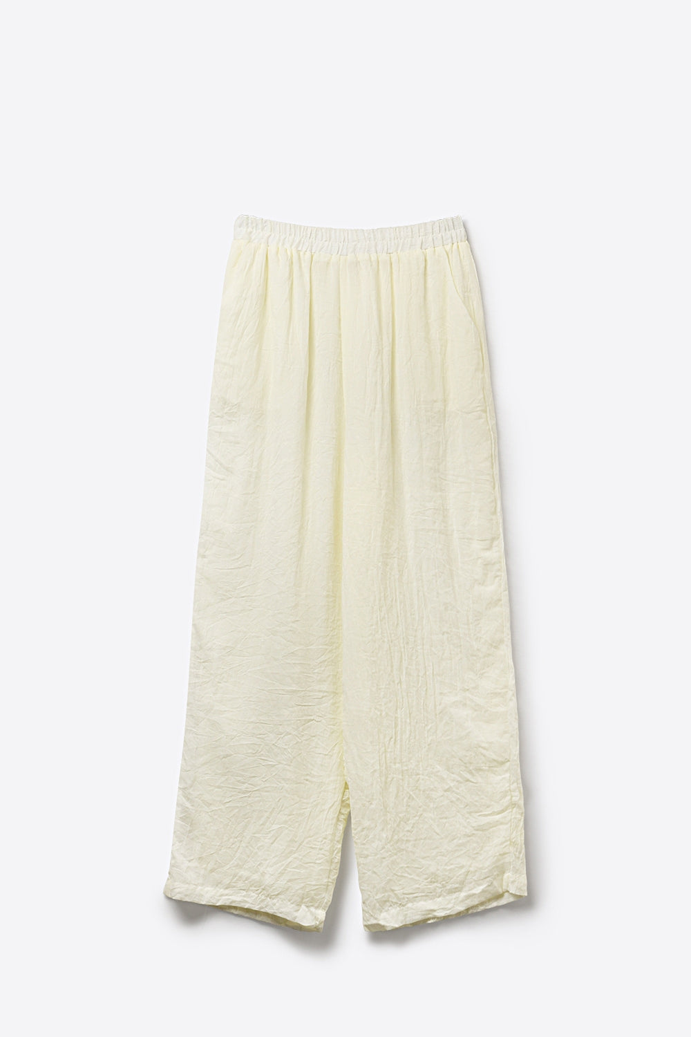 Calças largas creme com tecido transparente