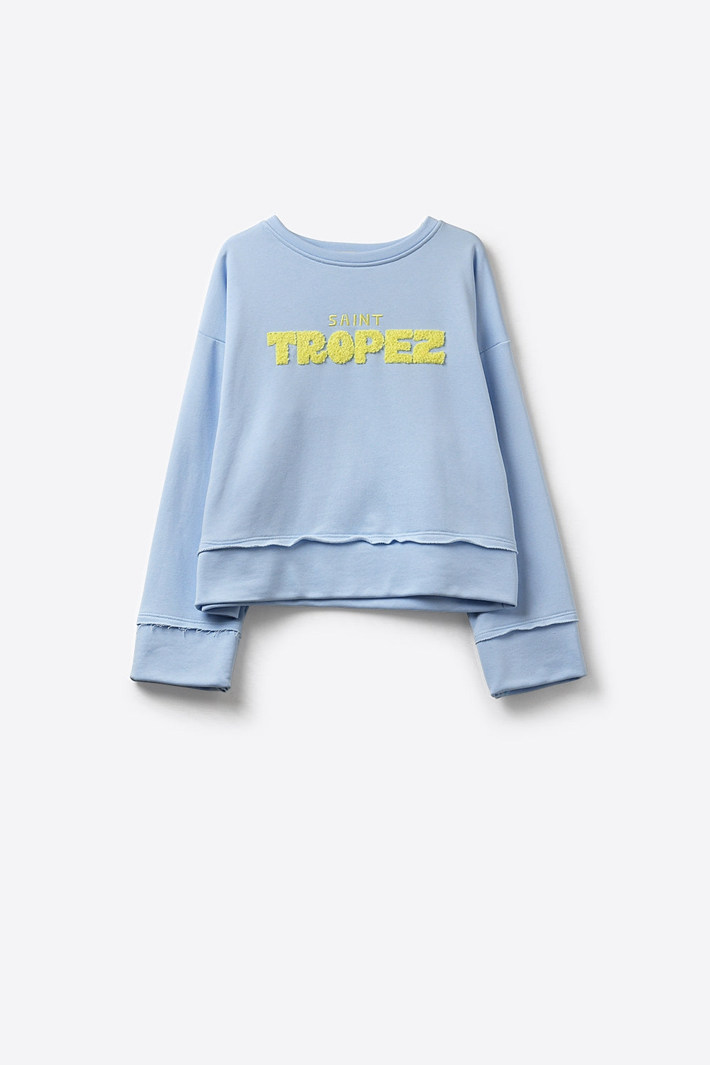 Camisola azul bebé bordada Saint Tropez