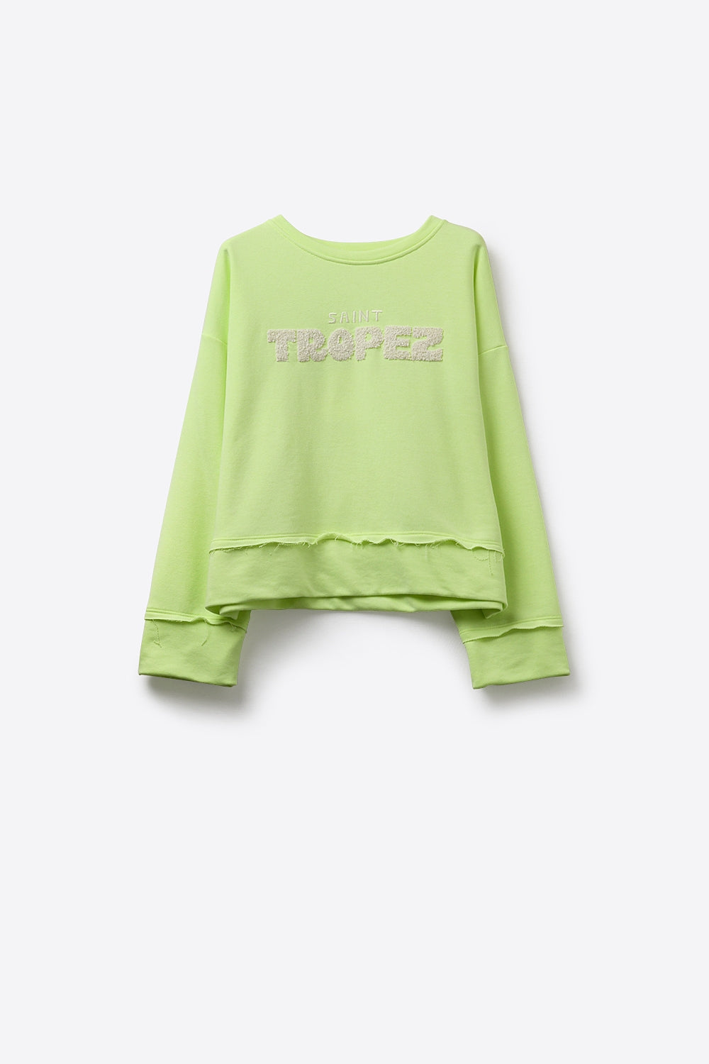 Camisola Saint Tropez bordada em verde menta