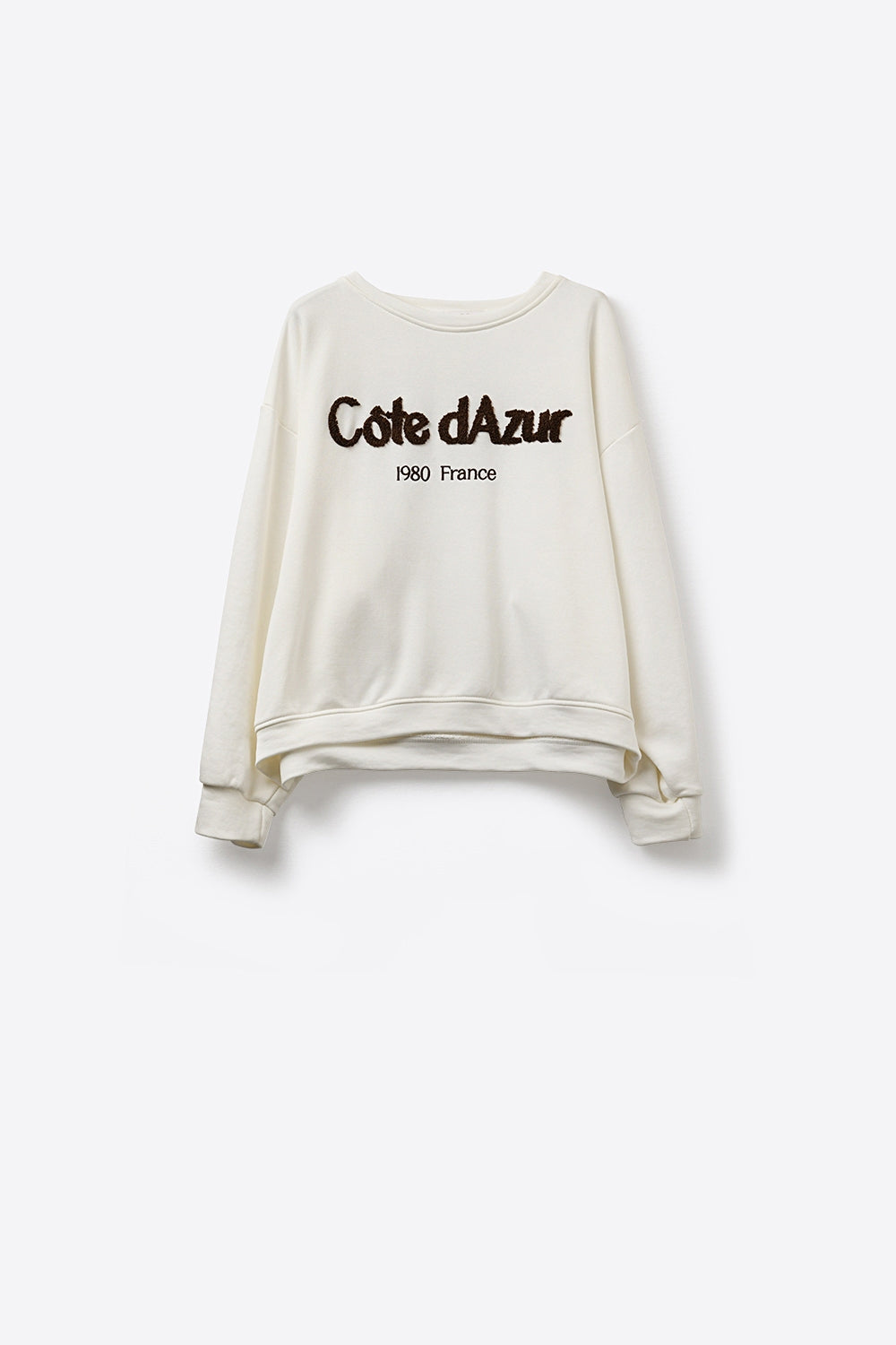 Camisola Côte d'Azur bordada em creme