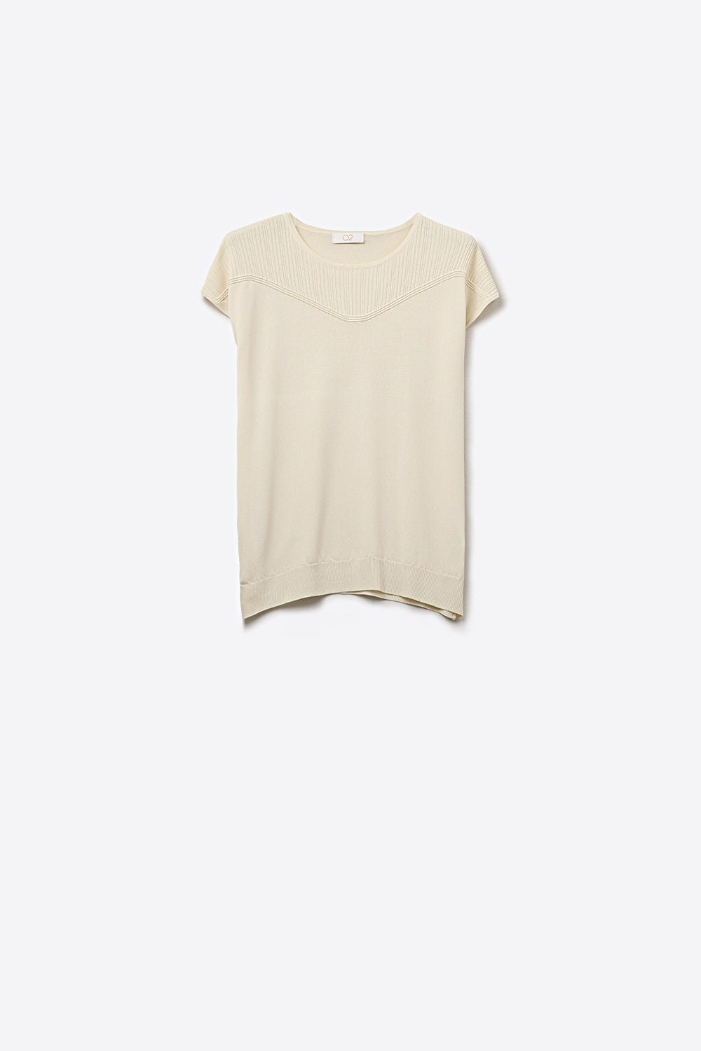 Suéter Top de Malha Texturizada com Manga Cap