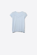 Camisola leve sem mangas de malha com caimento relaxado em azul claro