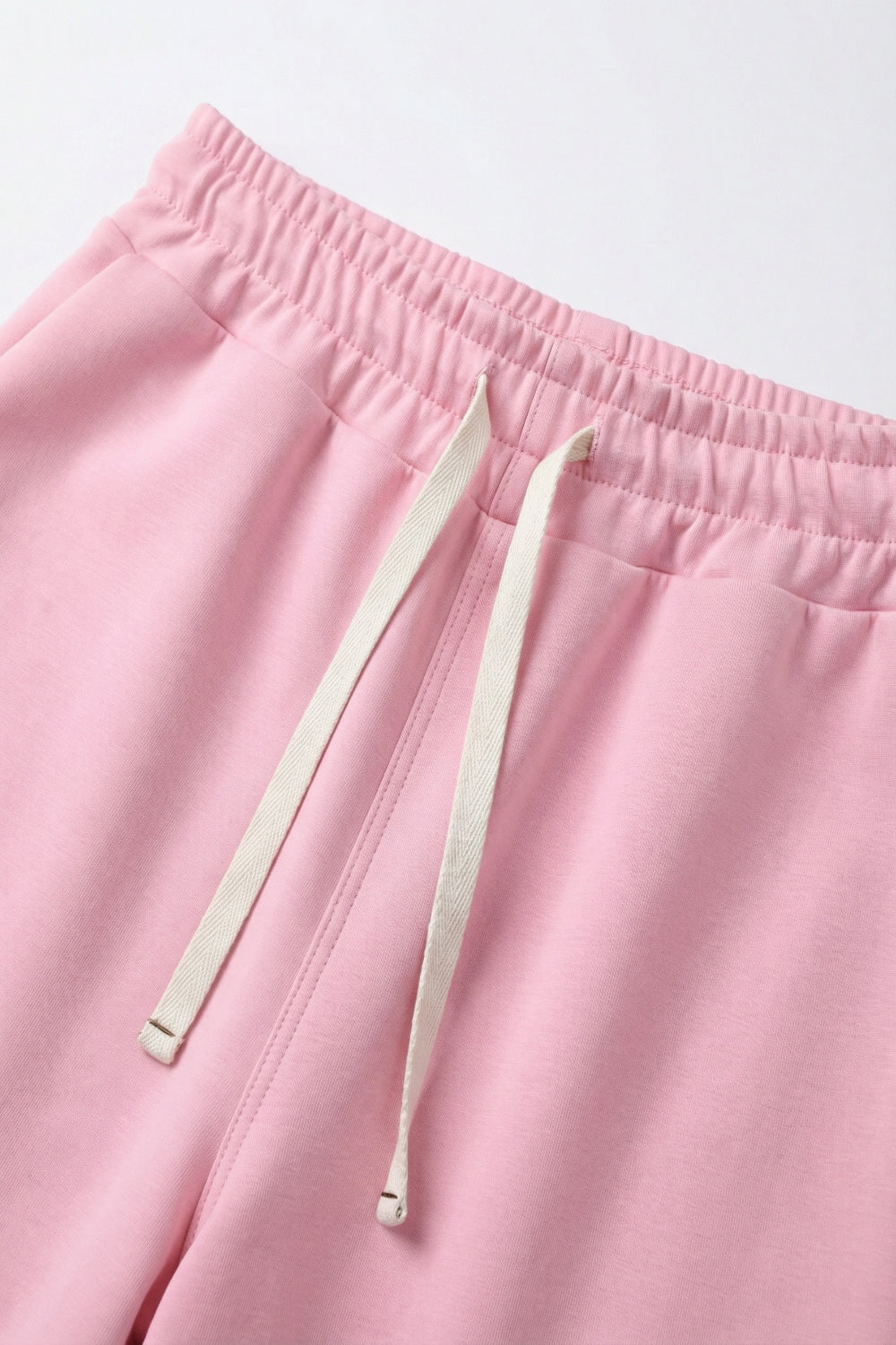 Calças Jogger de malha super-suave em cor-de-rosa com cintura com cordão