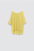 Camisola amarelo oversized com mangas até ao cotovelo