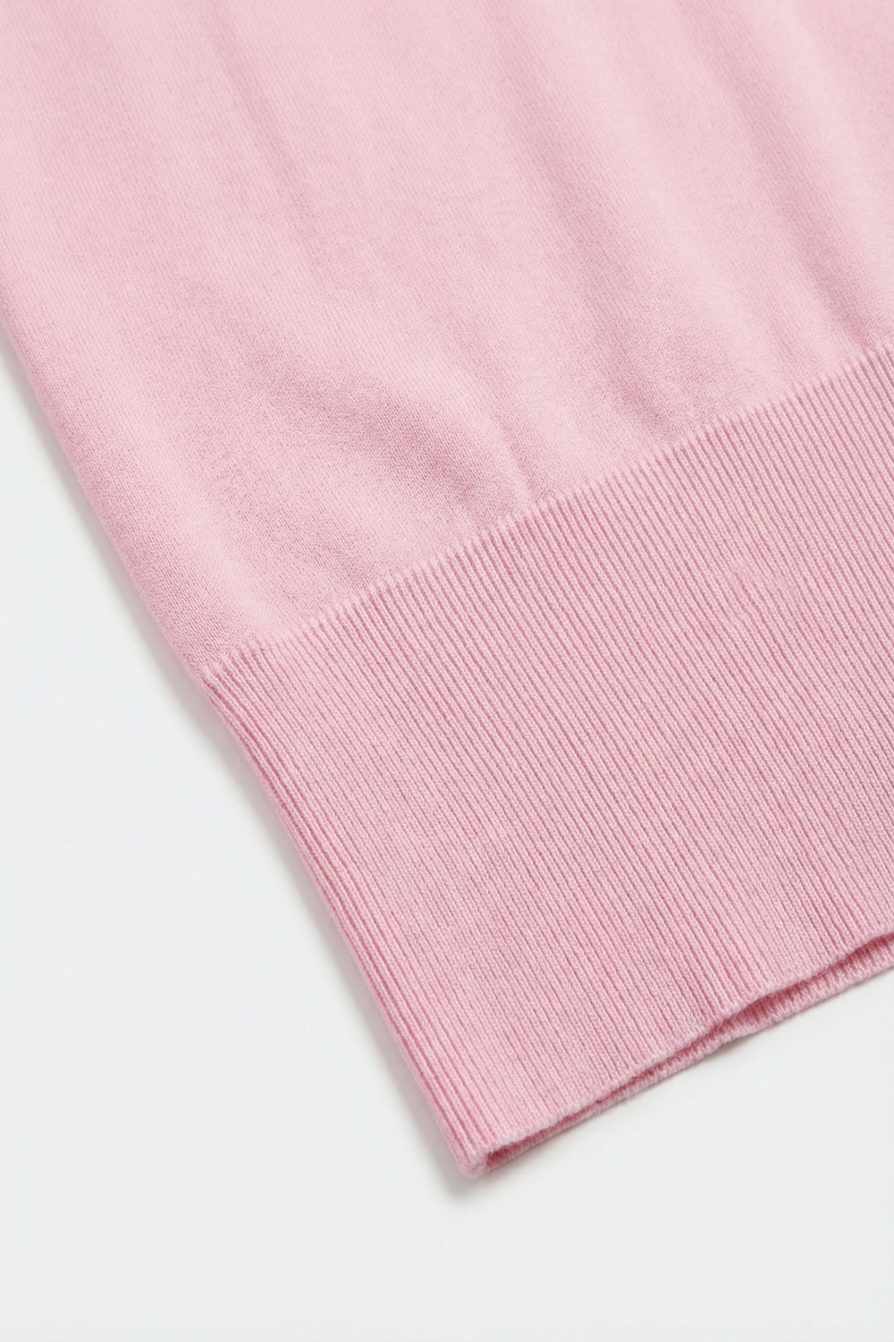 Suéter de Malha Leve com Cintura Larga Canelada em rosa