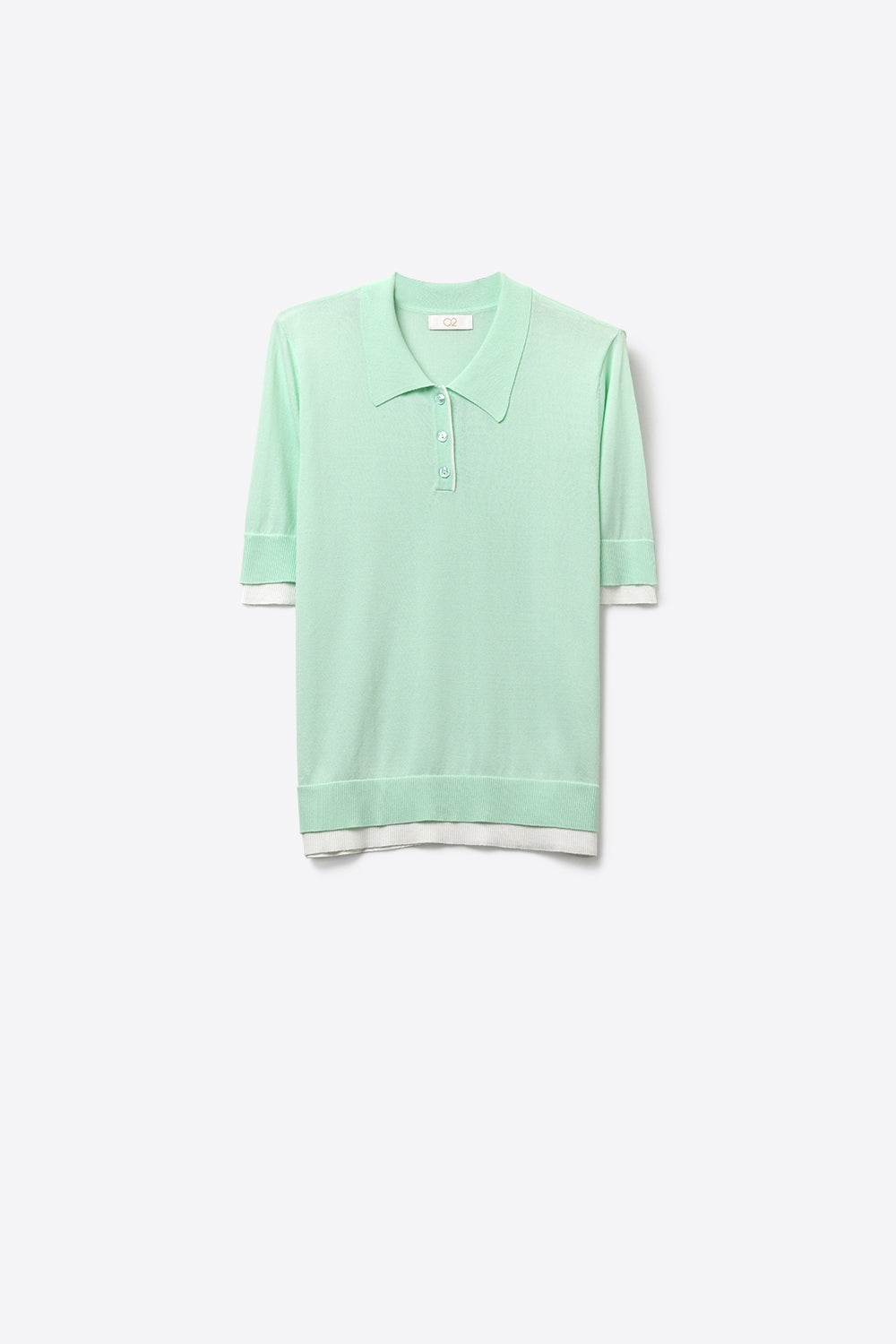 Camisola de manga curta de malha polo verde menta