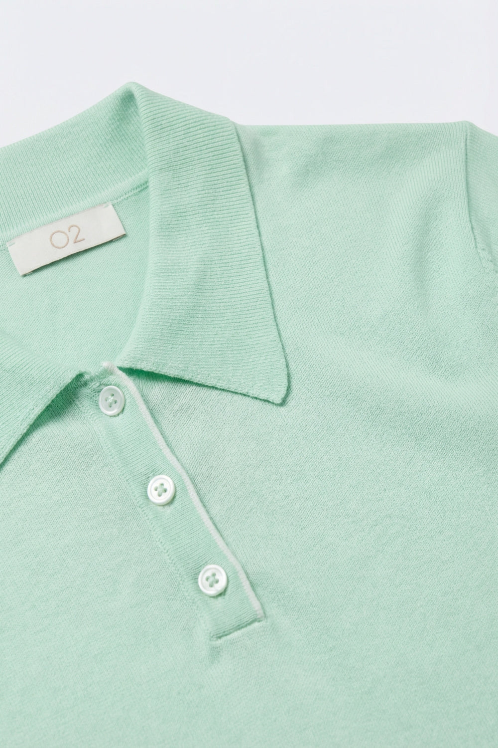 Camisola de manga curta de malha polo verde menta