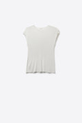 Suéter sem mangas de malha canelada e ajuste slim em branco
