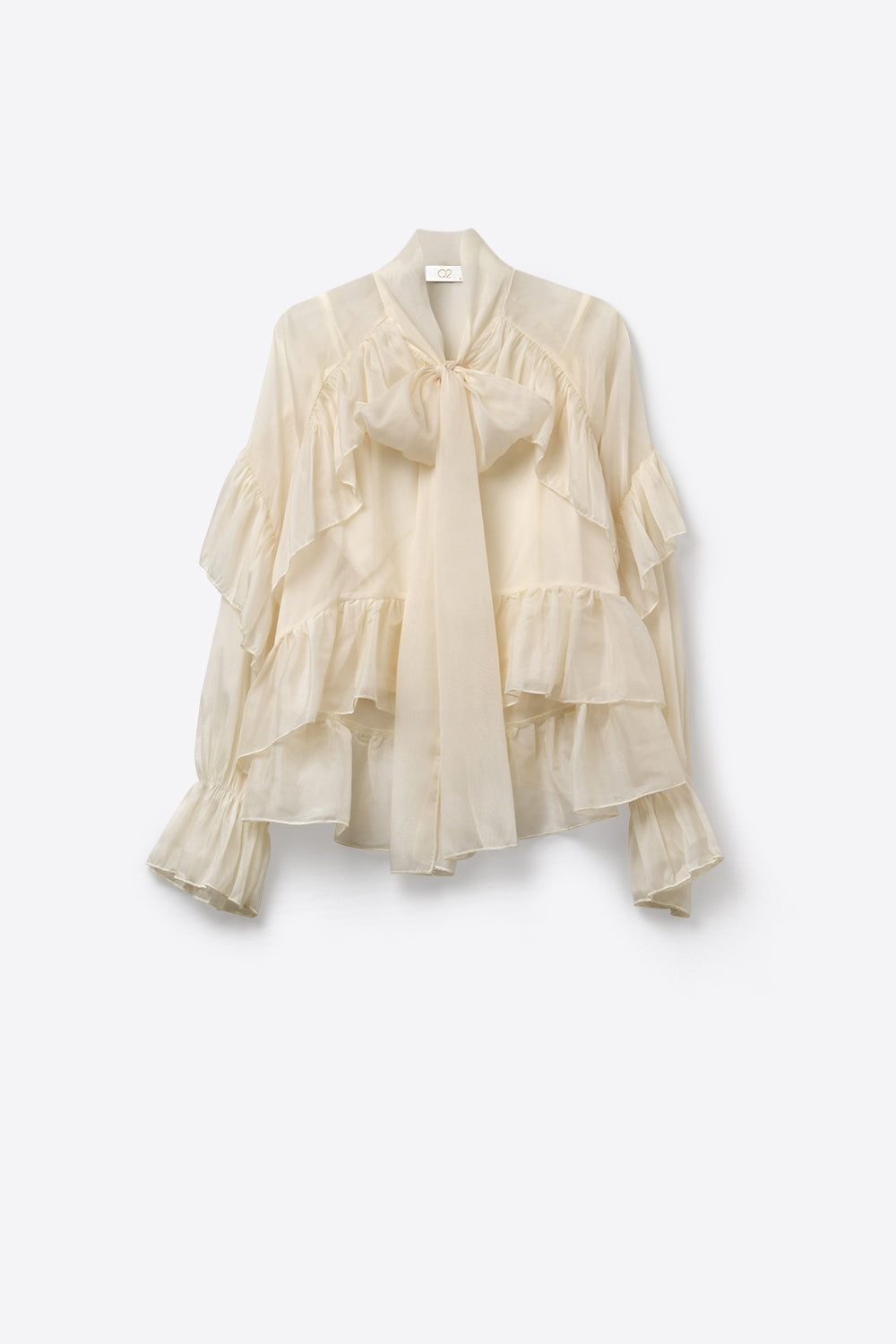 Blusa Transparente com Babados em Tecido de Chiffon