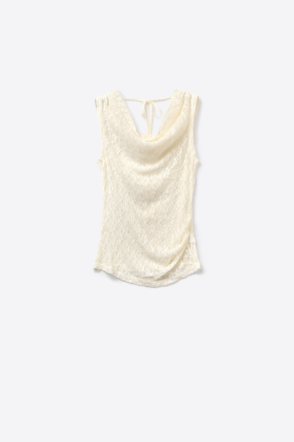 Tank Top de renda sem mangas com decote em V