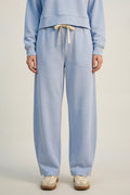 Calças Jogger de malha super-suave em azul com cintura com cordão