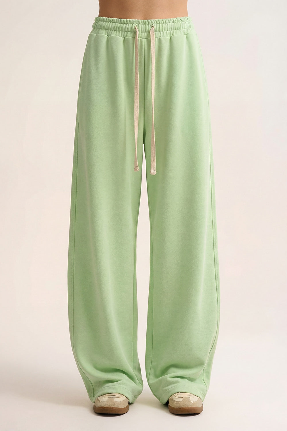 Calças Jogger de malha super-suave em verde com cintura com cordão