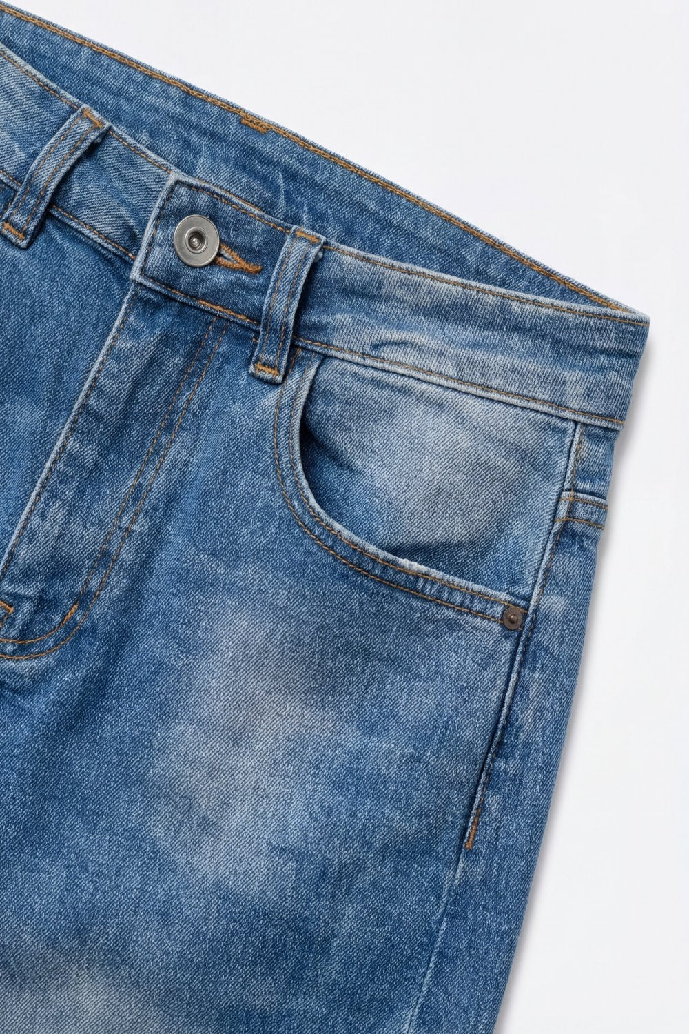 Jeans Mom Fit de Denim Azul Claro em Comprimento Tornozelo