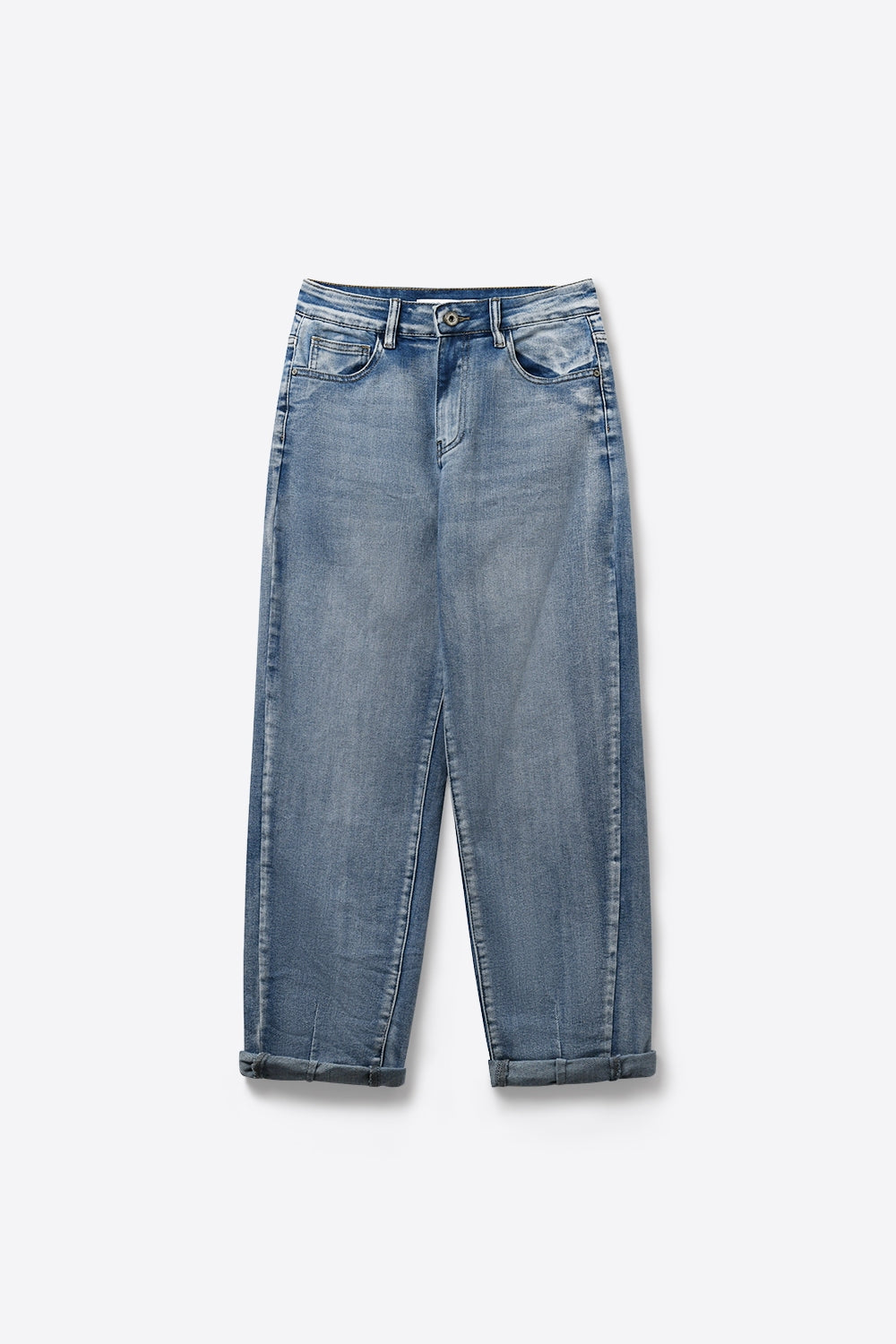 Vintage Wash Mom-fit Stretch Jeans