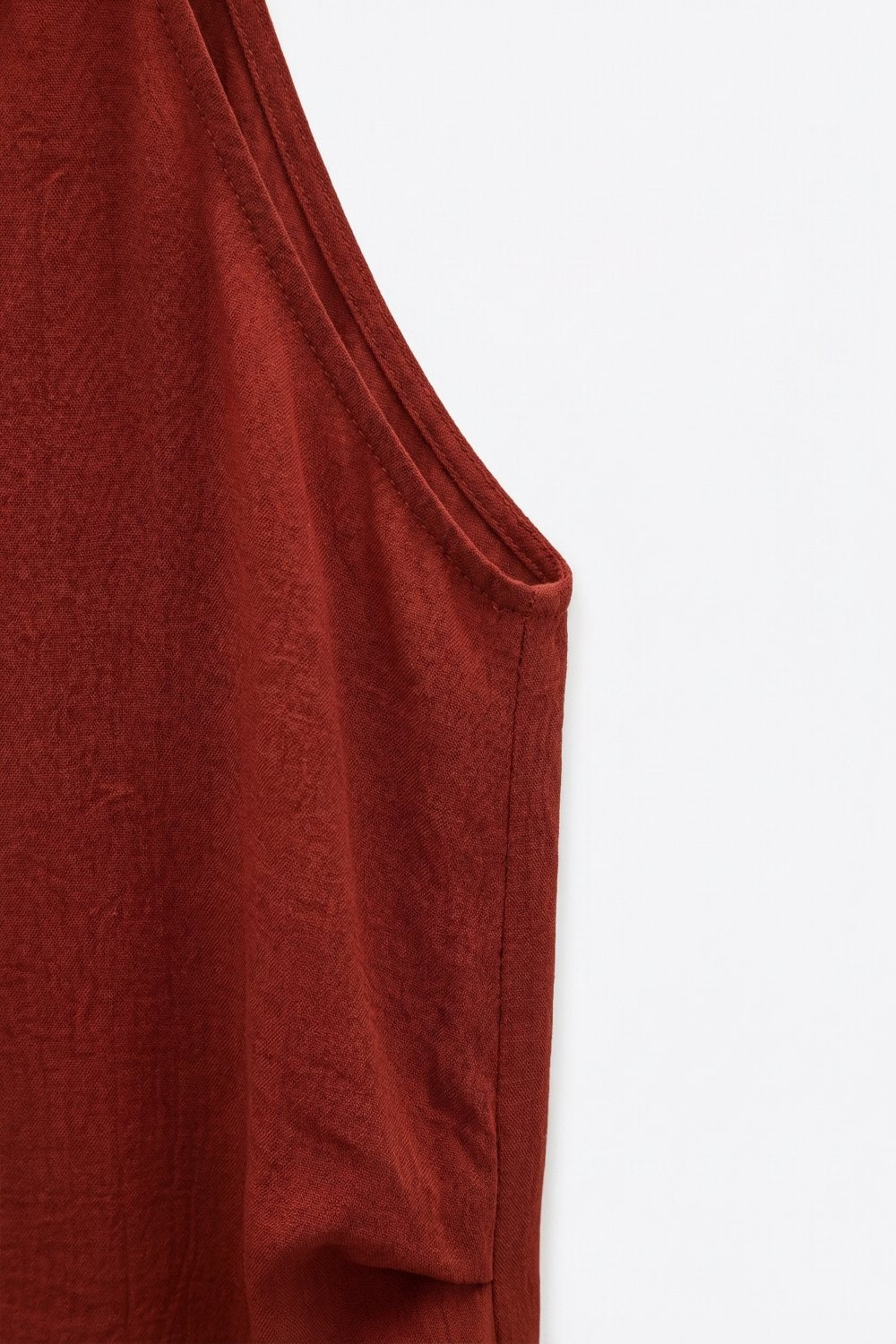 Top Sem Mangas de Pescoço Halter com Textura Terracota
