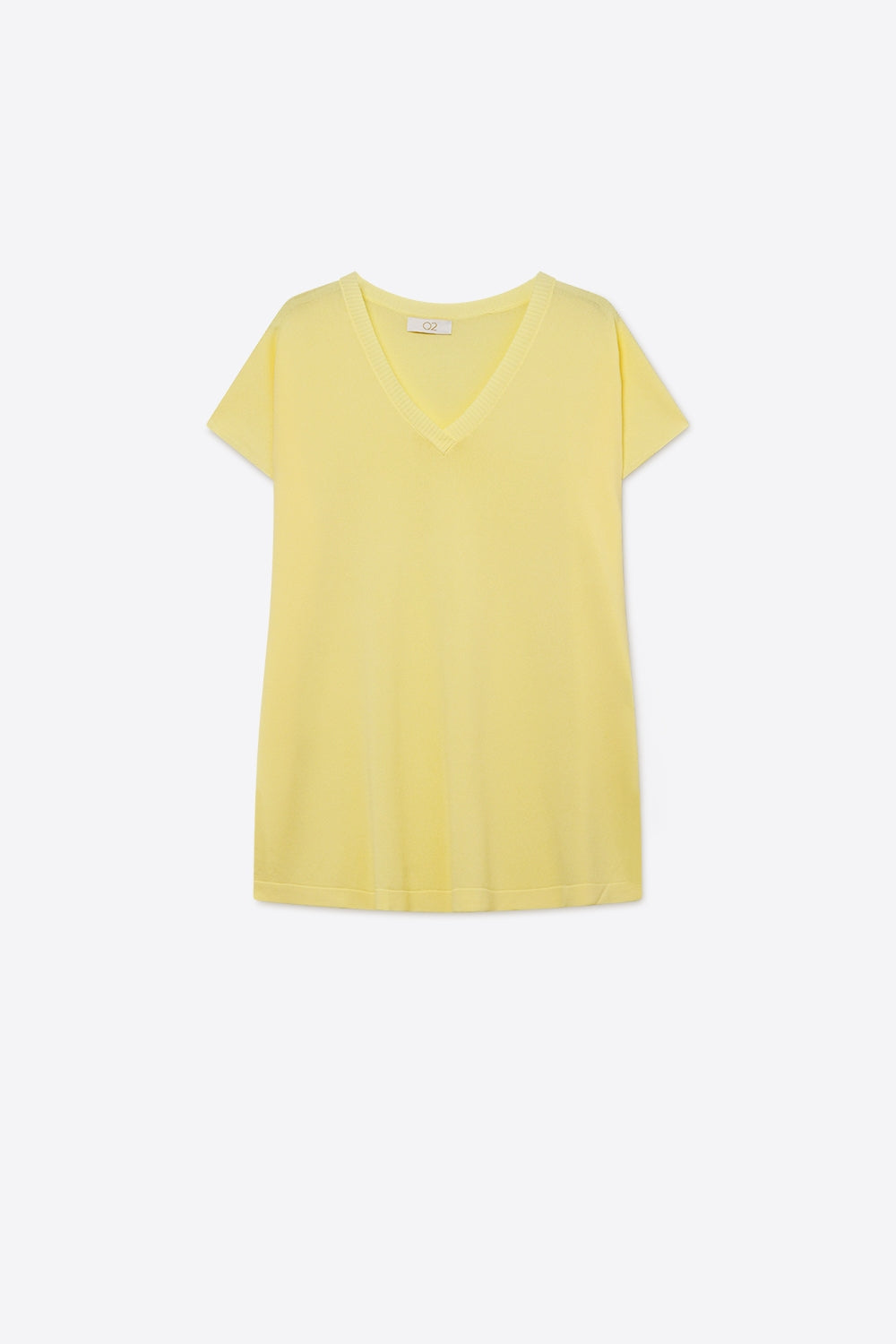 Camisola amarela com decote em V de ajuste descontraído e leve