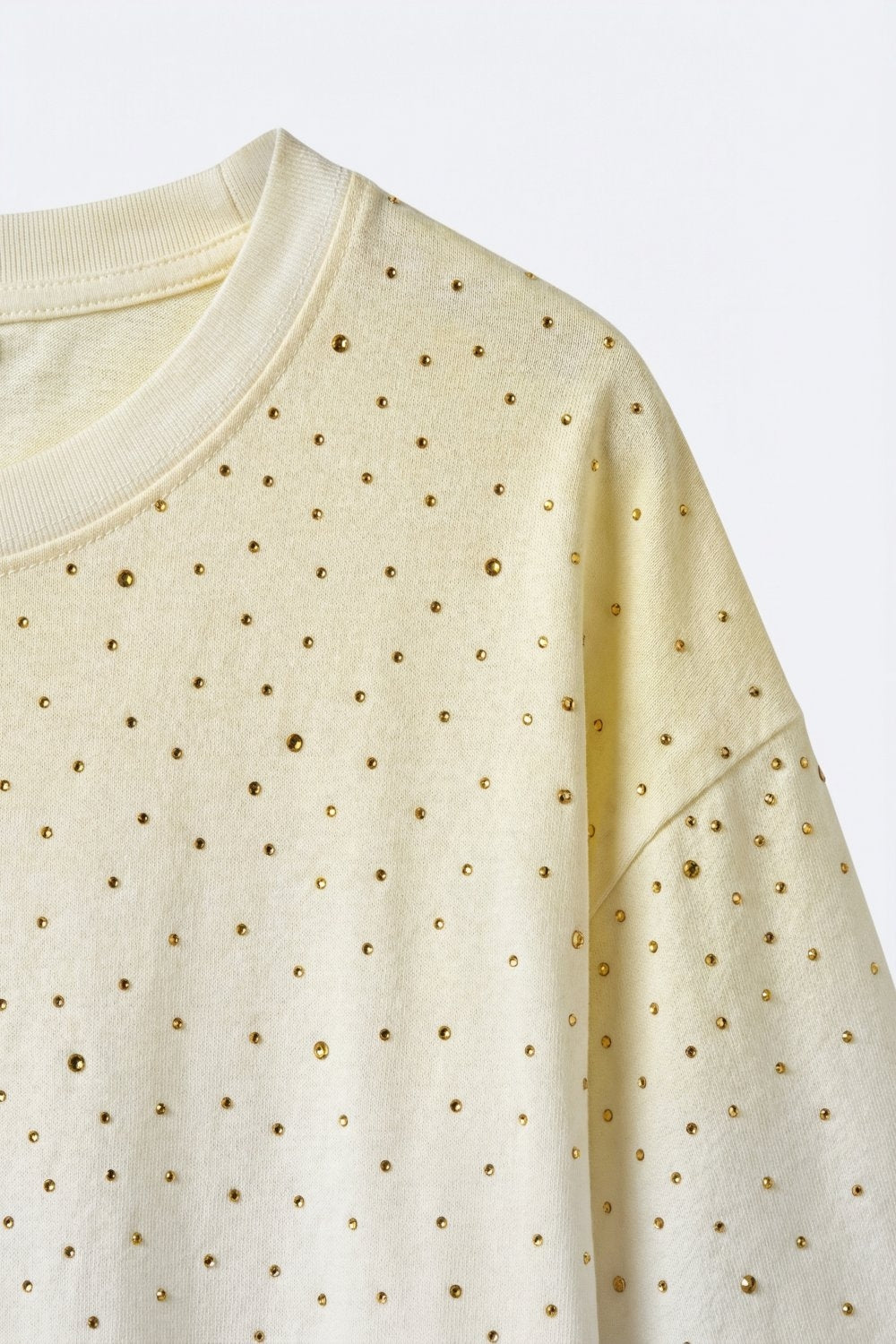 Camiseta Amarela Degradê com Estampa Pontilhada de Manga Curta