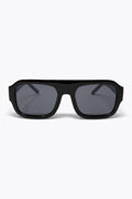 Óculos de Sol Retangulares Oversized Pretos com Lentes Escuras