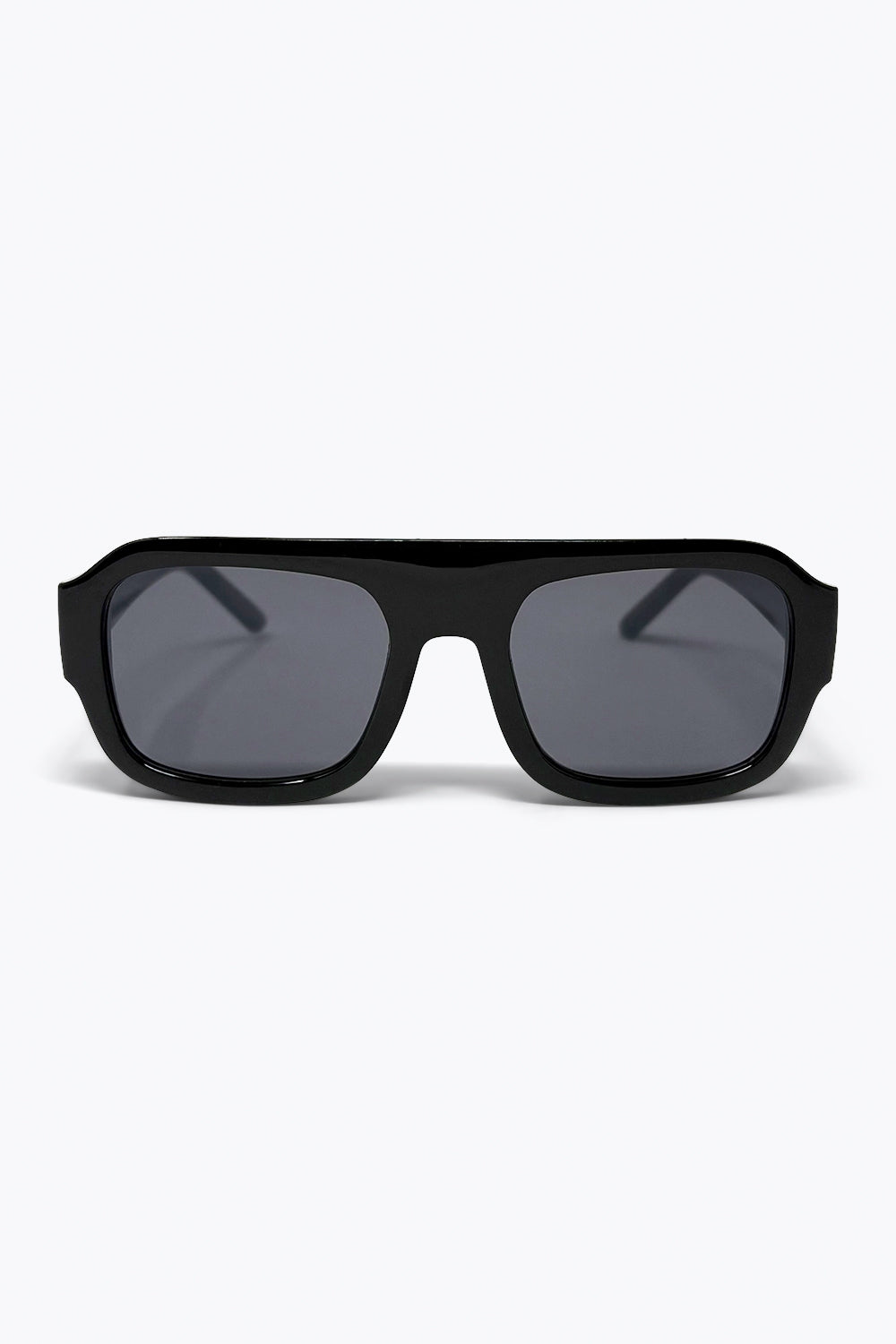 Óculos de Sol Retangulares Oversized Pretos com Lentes Escuras