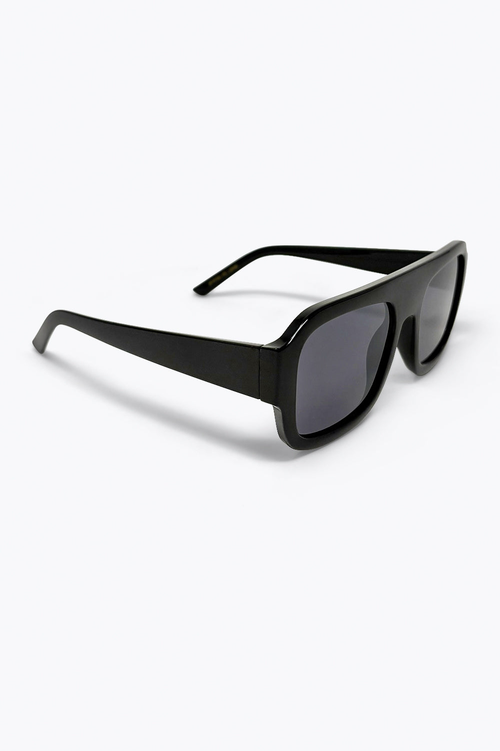 Óculos de Sol Retangulares Oversized Pretos com Lentes Escuras