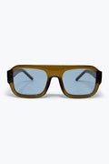 Óculos de Sol com Armação Quadrada Oversized Marrom Oliva
