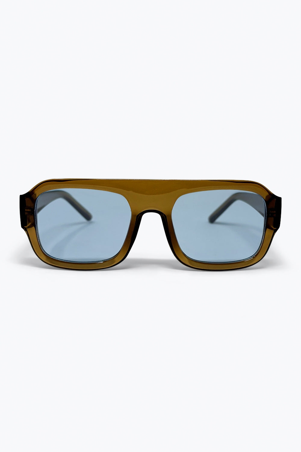 Óculos de Sol com Armação Quadrada Oversized Marrom Oliva