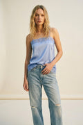 Top de Cetim com Renda Azul Claro