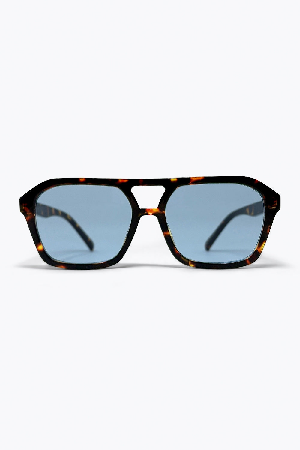 Óculos de Sol Aviador Marrom Tartaruga com Lentes Azuis