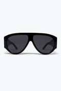 Óculos de Sol Escudo Preto Oversized com Lentes Escuras