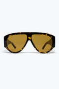 Óculos de Sol Escudo Oversized Marrom Tartaruga